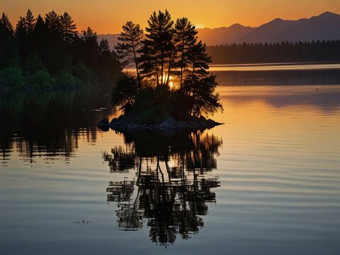 sunrise over the lake
