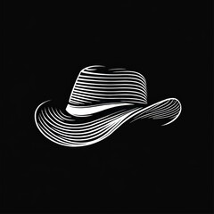 Kentucky derby hats logo icon design template black modern isolated vector illustration