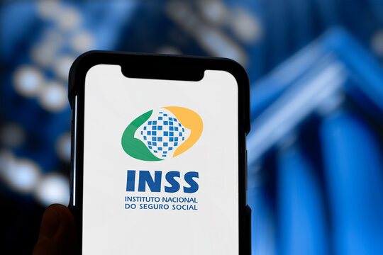 Guilherand-Granges, France - May 16, 2025. INSS (Instituto Nacional do Seguro Social) manages social security benefits and pensions in Brazil, ensuring welfare and retirement services.