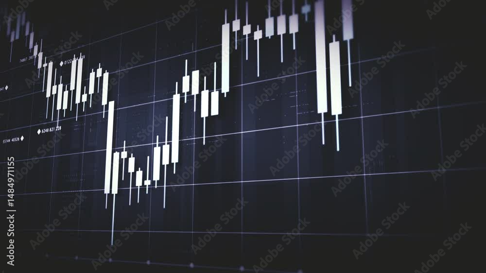 Leinwandbilder Dynamic data visuals for business info graphics, animated charts, and data-driven insights for a business meeting mock-up. Explore the world of trading, stock exchanges, and crypto