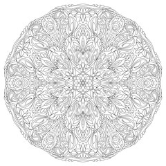 vector Mandala art. Abstract pattern. Vintage decorative asian, islam, indian, arabic, turkish, aztec elements. Coloring page template for background, invitation, birthday, wedding cards, wallpaper. B