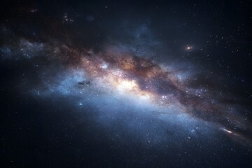 Fototapeta premium Majestic Spiral Galaxy Celestial Nebula Cosmic Dust and Stars Background