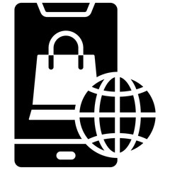 Online Sales Solid Icon Vector Illustration