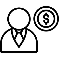 Sales Manager Lineal Icon Vector Illustration