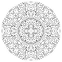 vector Mandala art. Abstract pattern. Vintage decorative asian, islam, indian, arabic, turkish, aztec elements. Coloring page template for background, invitation, birthday, wedding cards, wallpaper. 