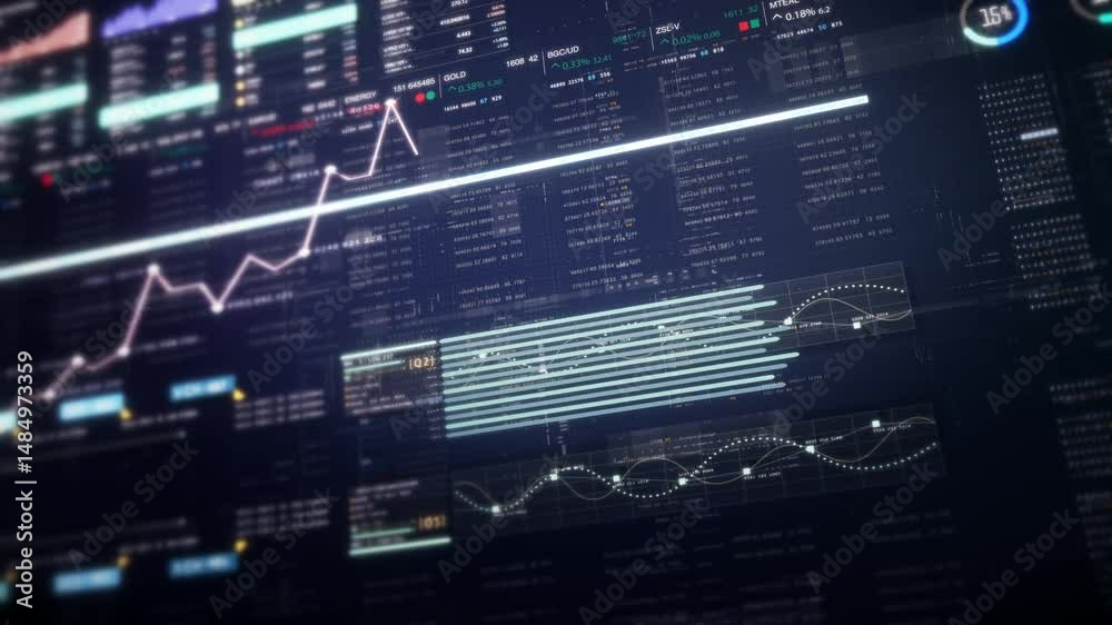 Leinwandbilder dynamic data visuals for business info graphics, animated charts, and data-driven insights for a bus