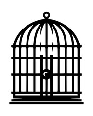 Minimal Cage Icon Logo Vector Black Silhouette