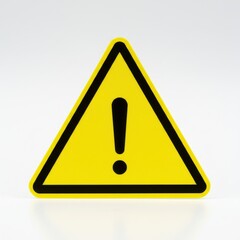 Yellow warning sign isolated on white background. use cases: safety, caution.