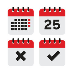 Calendar Icon collection. Set of calendar symbols.