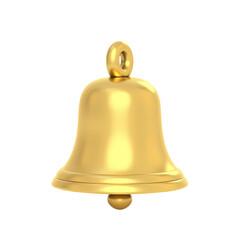 Golden Bell 3D Model isolated on transparent background