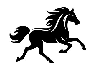 Obraz premium Galloping Black Horse Vector Logo