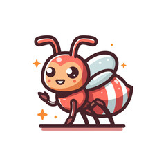 Ant Mascot character logo design illustration for avatar branding company cute insect animal vector drawing bug clipart happy fantasy colorful unique animated adorable digital creative emblem