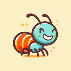 Ant Mascot design for branding mascot company logo cute cartoon character funny vector illustration drawing avatar adorable animal bug artwork identity fantasy colorful joyful minimal modern icon