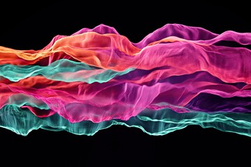 Abstract flowing fabrics in vibrant colors