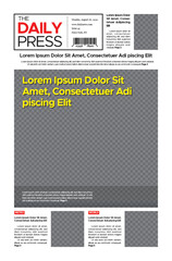 Tabloid newspaper front page template. Perfect for editorial, historical, or thematic print and digital uses.