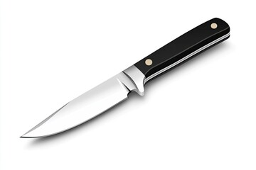 A fixed-blade hunting knife with a sleek design.  The stainless steel blade tapers to a sharp point, and the dark, durable handle provides a secure grip