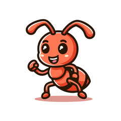 Ant Mascot avatar vector illustration cute cartoon character for company logo branding animal funny bug drawing adorable artwork colorful joyful creative happy fantasy symbol emblem modern digital