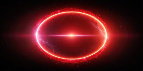 Naklejka premium Glowing neon red circle with pulsing effect in space, vibrant, radiant sphere, vibrant, radiant sphere, cosmic, glowing orb