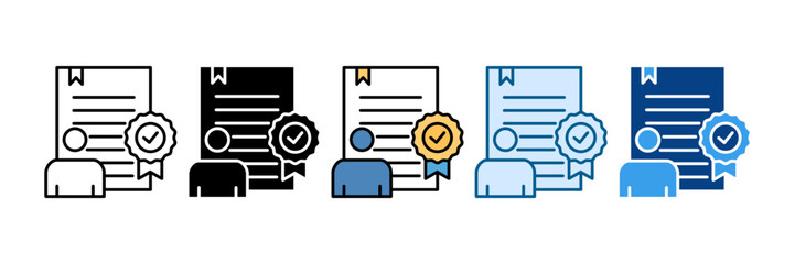Coaching Certification Icon Set Multiple Style Collection