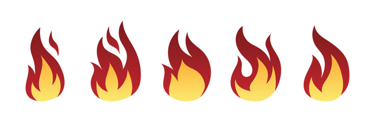 Set Icon Flames full color