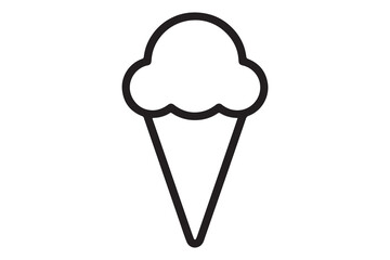 Simple Line Art Illustration of an Ice Cream Cone