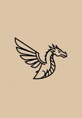 Obraz premium Winged Majesty: A Line's Embrace