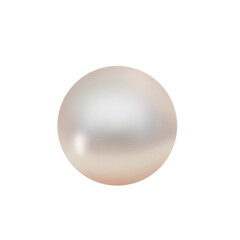 Realistic shiny white pearl with a transparent background. Perfect for use in jewelry design, luxury branding, and digital compositions.