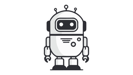 cute standing gray robot vector illustration
