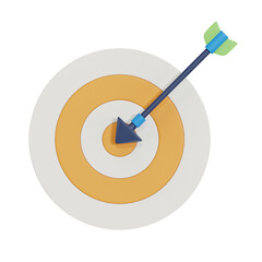 Target and Arrow 3d Render Illustration