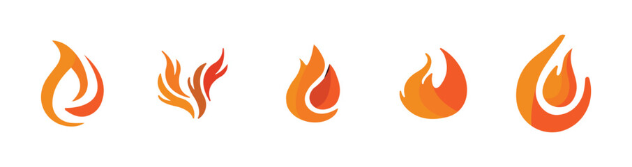 Set Icon Flames full color