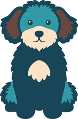 Cute Cartoon Dog Sitting and Smiling