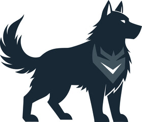 Stylized Silhouette of a Wolf