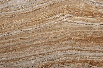 Naklejka premium Detailed Brown Travertine Stone Surface with Wavy Veins - Natural Rock Texture for Interior Design and Architecture Projects 