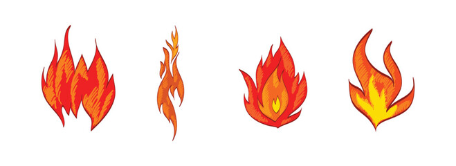 Set Icon Flames full color