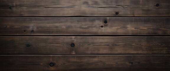 Naklejka premium Dark Wooden Plank Texture with Natural Grain and Knots for Rustic and Interior Design Backgrounds