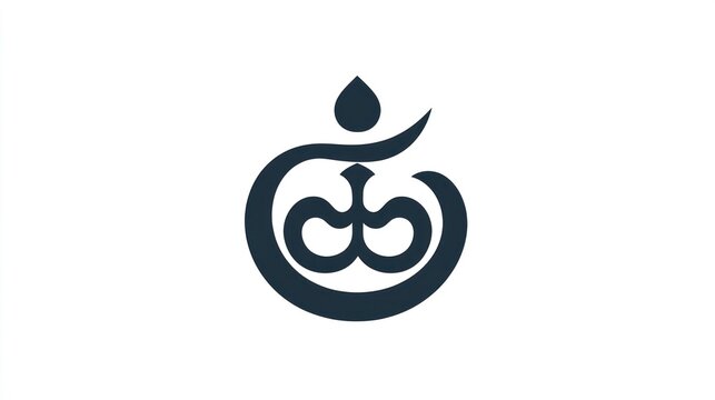 Dark blue Om symbol, spiritual icon with deep cultural roots