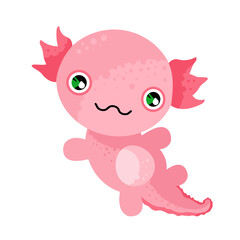 Cute axolotl kawaii – vector illustration