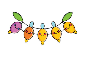 Christmas Decoration Lights Vector for Festive Holiday Lighting Clipart Design