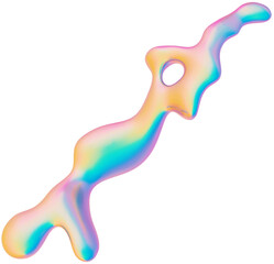 Naklejka premium 3D Playful pastel gradient shape, creative graphic abstract form isolated clipart. Render of geometric modern y2k illustration