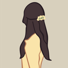 Fashionable Female Character Portrait – Modern Style Half-Body Vector Art