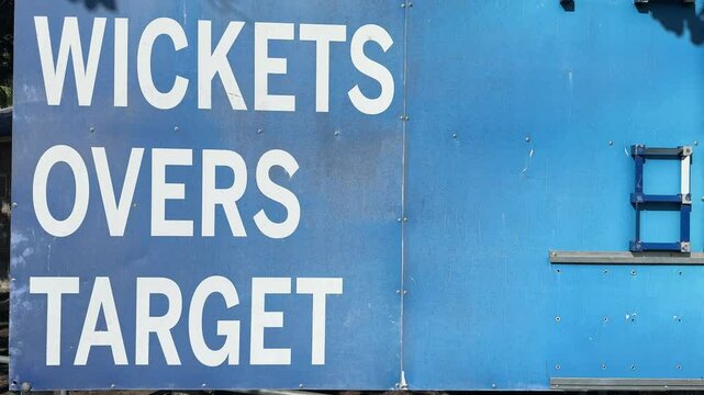 A scoreboard at a local cricket club in Cape Town, South Africa.