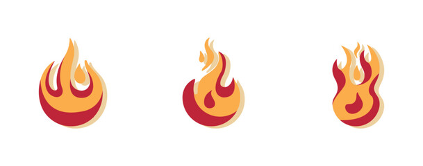 Set Icon Flames full color