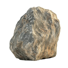 Fototapeta premium Large, rugged stone with varied textures found in a natural setting during daylight hours