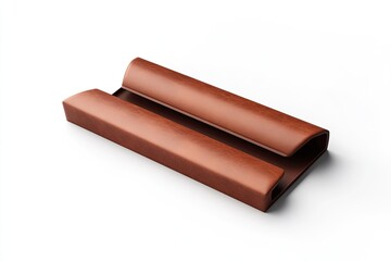 Rectangular, double-slotted,  wooden-look  cabinet pull