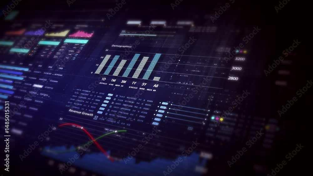 Fototapete dynamic data visuals for business info graphics, animated charts, and data-driven insights for a bus
