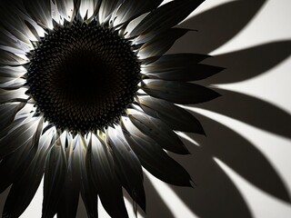 sunflower on black background