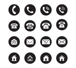 Business Card all Icon colle ctionSet of Contact Icons Phone, Website, Location, Home, and Email