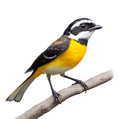 Naklejka premium a yellow and black bird sitting on a branch