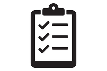 Simple checklist icon on clipboard, perfect for productivity themes.