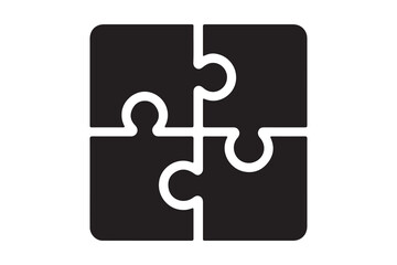 Four-Piece Puzzle Icon Representing Collaboration